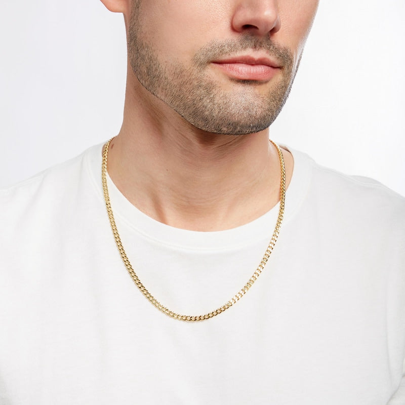 Men’s Golden-Tone Flat Curb Chain