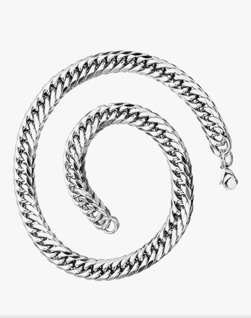 Bold Silver-Tone Cuban Link Chain Necklace