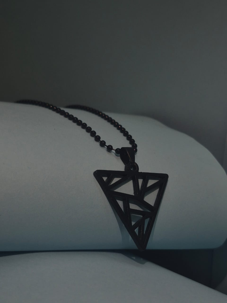 Black Abstract Pendant Necklace