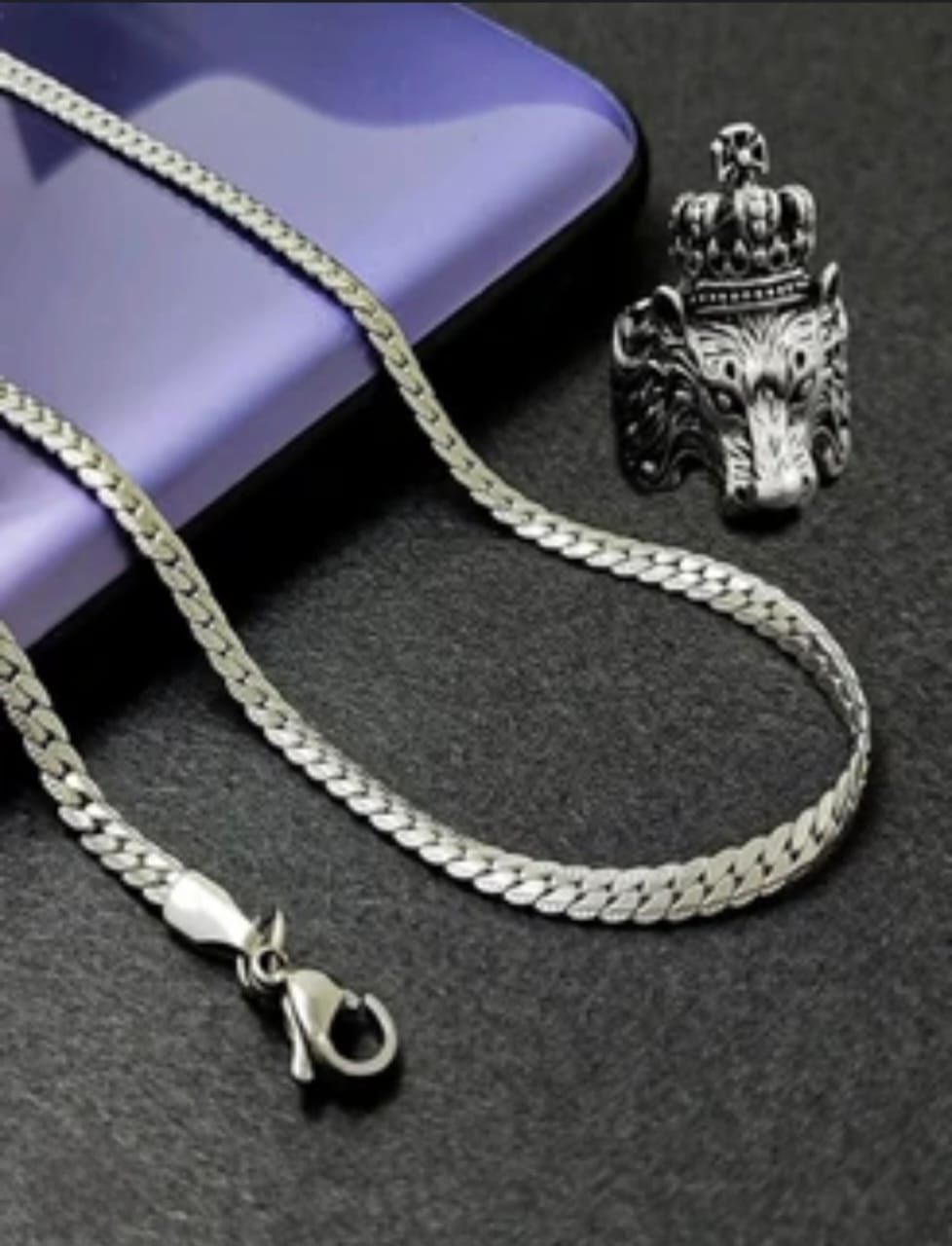 Bold Silver-Tone Cuban Link Chain Necklace